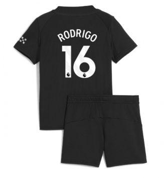Manchester City Rodri Hernandez #16 Uit tenue Kids 2025-26 Voetbalshirt Korte Mouw + Shorts