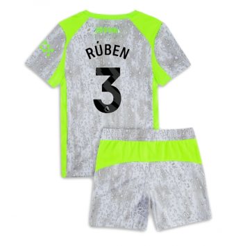 Manchester City Ruben Dias #3 Derde tenue Kids 2025-26 Voetbalshirt Korte Mouw + Shorts