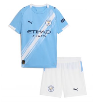 Manchester City Thuis tenue Kids 2025-26 Voetbalshirt Korte Mouw + Shorts