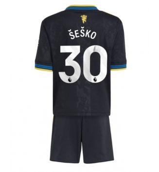 Manchester United Benjamin Sesko #30 Derde tenue Kids 2025-26 Voetbalshirt Korte Mouw + Shorts