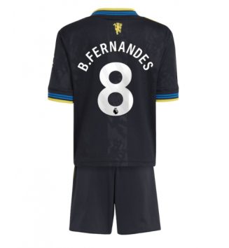 Manchester United Bruno Fernandes #8 Derde tenue Kids 2025-26 Voetbalshirt Korte Mouw + Shorts
