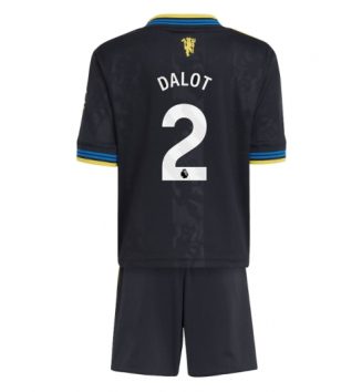 Manchester United Diogo Dalot #2 Derde tenue Kids 2025-26 Voetbalshirt Korte Mouw + Shorts