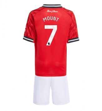 Manchester United Mason Mount #7 Thuis tenue Kids 2025-26 Voetbalshirt Korte Mouw + Shorts