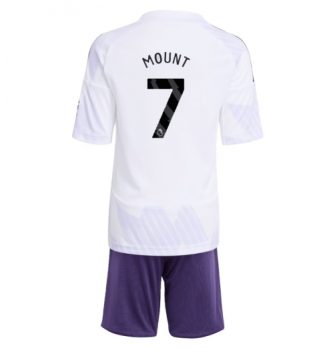 Manchester United Mason Mount #7 Uit tenue Kids 2025-26 Voetbalshirt Korte Mouw + Shorts