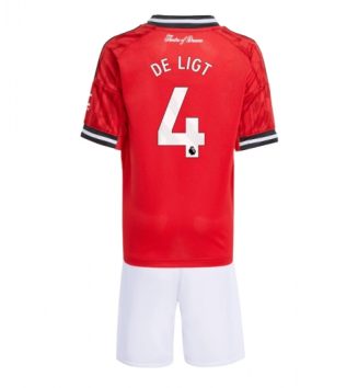 Manchester United Matthijs de Ligt #4 Thuis tenue Kids 2025-26 Voetbalshirt Korte Mouw + Shorts