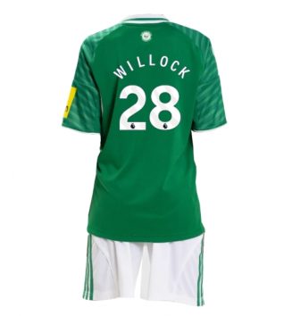 Newcastle United Joe Willock #28 Uit tenue Kids 2025-26 Voetbalshirt Korte Mouw + Shorts