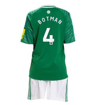 Newcastle United Sven Botman #4 Uit tenue Kids 2025-26 Voetbalshirt Korte Mouw + Shorts