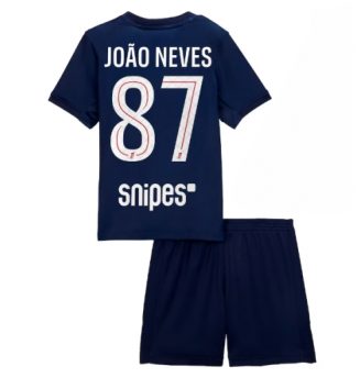 Paris Saint-Germain Joao Neves #87 Thuis tenue Kids 2025-26 Voetbalshirt Korte Mouw + Shorts Paris Saint-Germain Joao Neves #87 Thuis tenue Kids 2025-26 Voetbalshirt Korte Mouw + Shorts