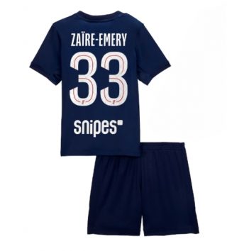Paris Saint-Germain Warren Zaire-Emery #33 Thuis tenue Kids 2025-26 Voetbalshirt Korte Mouw + Shorts