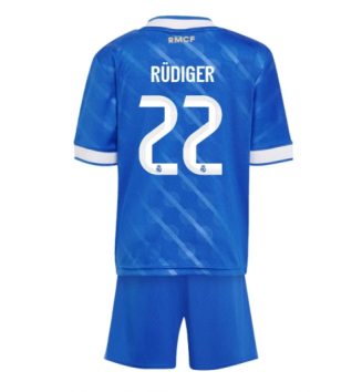 Real Madrid Antonio Rudiger #22 Derde tenue Kids 2025-26 Voetbalshirt Korte Mouw + Shorts