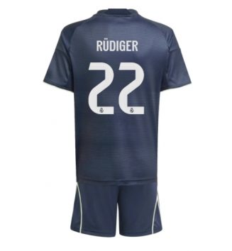 Real Madrid Antonio Rudiger #22 Uit tenue Kids 2025-26 Voetbalshirt Korte Mouw + Shorts