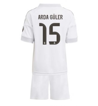 Real Madrid Arda Guler #15 Thuis tenue Kids 2025-26 Voetbalshirt Korte Mouw + Shorts