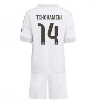 Real Madrid Aurelien Tchouameni #14 Thuis tenue Kids 2025-26 Voetbalshirt Korte Mouw + Shorts