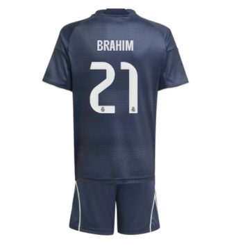 Real Madrid Brahim Diaz #21 Uit tenue Kids 2025-26 Voetbalshirt Korte Mouw + Shorts