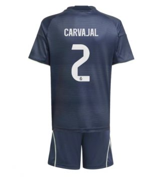 Real Madrid Daniel Carvajal #2 Uit tenue Kids 2025-26 Voetbalshirt Korte Mouw + Shorts