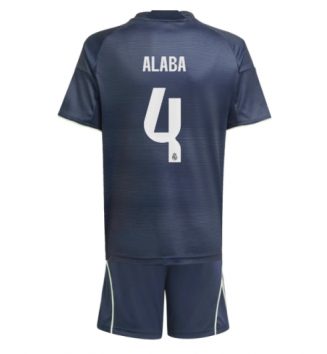 Real Madrid David Alaba #4 Uit tenue Kids 2025-26 Voetbalshirt Korte Mouw + Shorts