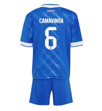 Real Madrid Eduardo Camavinga #6 Derde tenue Kids 2025-26 Voetbalshirt Korte Mouw + Shorts