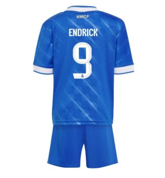 Real Madrid Endrick #9 Derde tenue Kids 2025-26 Voetbalshirt Korte Mouw + Shorts