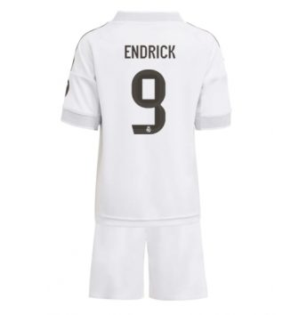 Real Madrid Endrick #9 Thuis tenue Kids 2025-26 Voetbalshirt Korte Mouw + Shorts