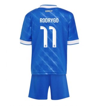 Real Madrid Rodrygo Goes #11 Derde tenue Kids 2025-26 Voetbalshirt Korte Mouw + Shorts