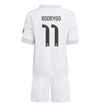Real Madrid Rodrygo Goes #11 Thuis tenue Kids 2025-26 Voetbalshirt Korte Mouw + Shorts