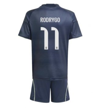 Real Madrid Rodrygo Goes #11 Uit tenue Kids 2025-26 Voetbalshirt Korte Mouw + Shorts