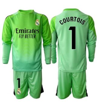 Real Madrid Thibaut Courtois #1 Keeper Uit tenue Kids 2025-26 Lange Mouwen (+ broek)