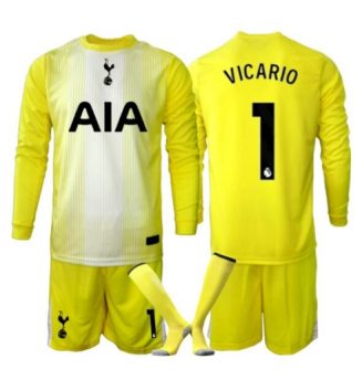 Tottenham Hotspur Guglielmo Vicario #1 Keeper Derde tenue Kids 2025-26 Lange Mouwen (+ broek)