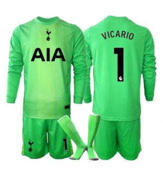 Tottenham Hotspur Guglielmo Vicario #1 Keeper Thuis tenue Kids 2025-26 Lange Mouwen (+ broek)