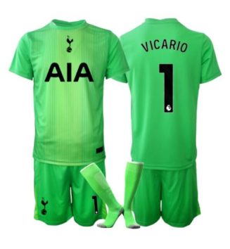 Tottenham Hotspur Guglielmo Vicario #1 Keeper Thuis tenue Kids 2025-26 Voetbalshirt Korte Mouw + Shorts
