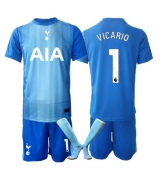 Tottenham Hotspur Guglielmo Vicario #1 Keeper Uit tenue Kids 2025-26 Voetbalshirt Korte Mouw + Shorts