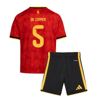 België Maxim De Cuyper #5 Thuis tenue Kids WK 2026 Voetbalshirt Korte Mouw + Shorts