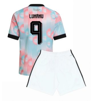 België Romelu Lukaku #9 Uit tenue Kids WK 2026 Voetbalshirt Korte Mouw + Shorts
