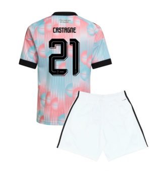 België Timothy Castagne #21 Uit tenue Kids WK 2026 Voetbalshirt Korte Mouw + Shorts