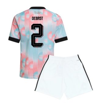 België Zeno Debast #2 Uit tenue Kids WK 2026 Voetbalshirt Korte Mouw + Shorts