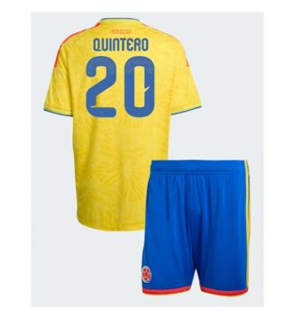 Colombia Juan Fernando Quintero #20 Thuis tenue Kids WK 2026 Voetbalshirt Korte Mouw + Shorts