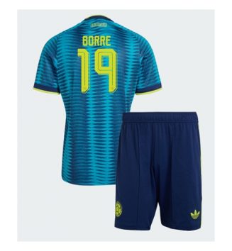 Colombia Rafael Santos Borre #19 Uit tenue Kids WK 2026 Voetbalshirt Korte Mouw + Shorts