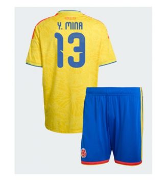 Colombia Yerry Mina #13 Thuis tenue Kids WK 2026 Voetbalshirt Korte Mouw + Shorts