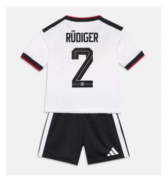 Duitsland Antonio Rudiger #2 Thuis tenue Kids WK 2026 Voetbalshirt Korte Mouw + Shorts