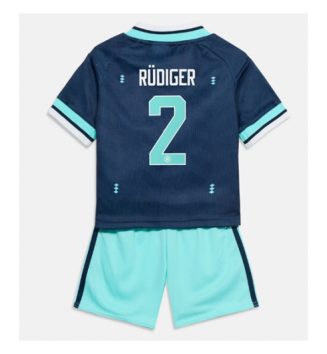 Duitsland Antonio Rudiger #2 Uit tenue Kids WK 2026 Voetbalshirt Korte Mouw + Shorts