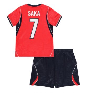 Engeland Bukayo Saka #7 Uit tenue Kids WK 2026 Voetbalshirt Korte Mouw + Shorts