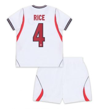 Engeland Declan Rice #4 Thuis tenue Kids WK 2026 Voetbalshirt Korte Mouw + Shorts