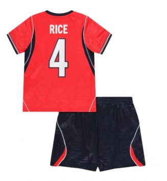 Engeland Declan Rice #4 Uit tenue Kids WK 2026 Voetbalshirt Korte Mouw + Shorts