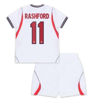 Engeland Marcus Rashford #11 Thuis tenue Kids WK 2026 Voetbalshirt Korte Mouw + Shorts