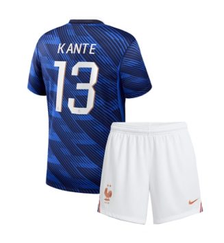 Frankrijk Kante #13 Thuis tenue Kids WK 2026 Voetbalshirt Korte Mouw + Shorts