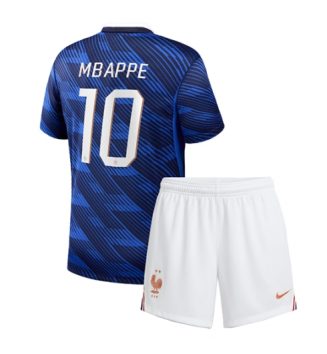 Frankrijk Kylian Mbappe #10 Thuis tenue Kids WK 2026 Voetbalshirt Korte Mouw + Shorts Frankrijk Kylian Mbappe #10 Thuis tenue Kids WK 2026 Voetbalshirt Korte Mouw + Shorts