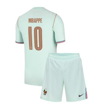 Frankrijk Kylian Mbappe #10 Uit tenue Kids WK 2026 Voetbalshirt Korte Mouw + Shorts