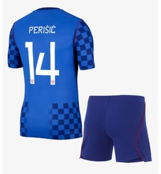 Kroatië Ivan Perisic #14 Uit tenue Kids WK 2026 Voetbalshirt Korte Mouw + Shorts
