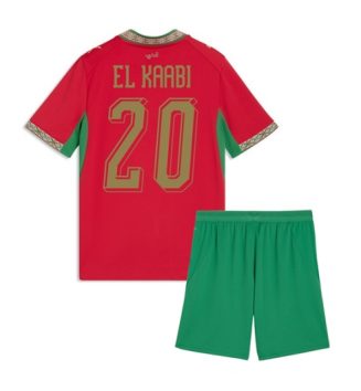 Marokko Ayoub El Kaabi #20 Thuis tenue Kids WK 2026 Voetbalshirt Korte Mouw + Shorts Marokko Ayoub El Kaabi #20 Thuis tenue Kids WK 2026 Voetbalshirt Korte Mouw + Shorts