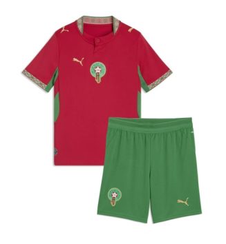 Marokko Thuis tenue Kids WK 2026 Voetbalshirt Korte Mouw + Shorts Marokko Thuis tenue Kids WK 2026 Voetbalshirt Korte Mouw + Shorts